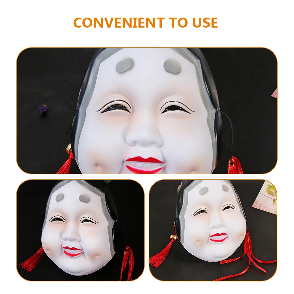 Máscara Prajna Plástica para Cosplay, Party Props, Make up Girl, Máscara Japonesa, Miss Masquerade, Palhaço, 22x175cm