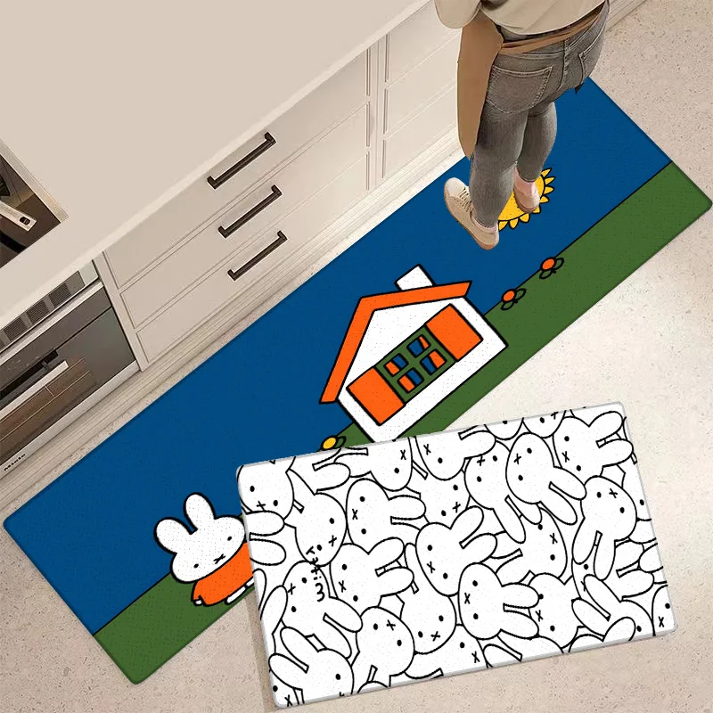 

Entrance Front Door Doormat Rabbit M-Miffys Non-slip Kitchen Rug Living Room Rugs Balcony Bathroom Foot Mat Floor Mats Carpet