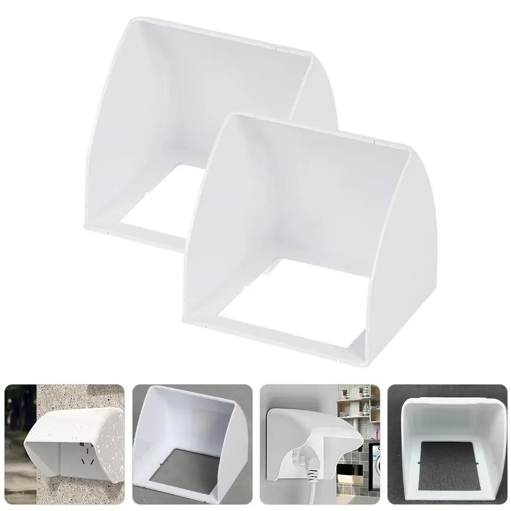 

2Pcs Charging Pile Rain Cover Doorbell Protector Weatherproof Outdoor Splashproof White ABS 86Type Socket Electric