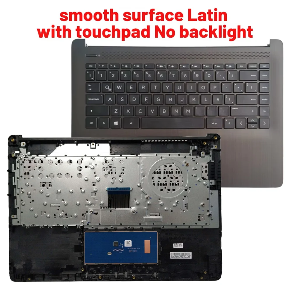 Imagem -06 - para hp 14-cm 14t-cm000 14-ck 14-dg Tpn-i131 240 g7 245 g7 246 g7 Russo Eua Reino Unido Latino Teclado do Portátil com Capa Superior do Apoio para as Mãos