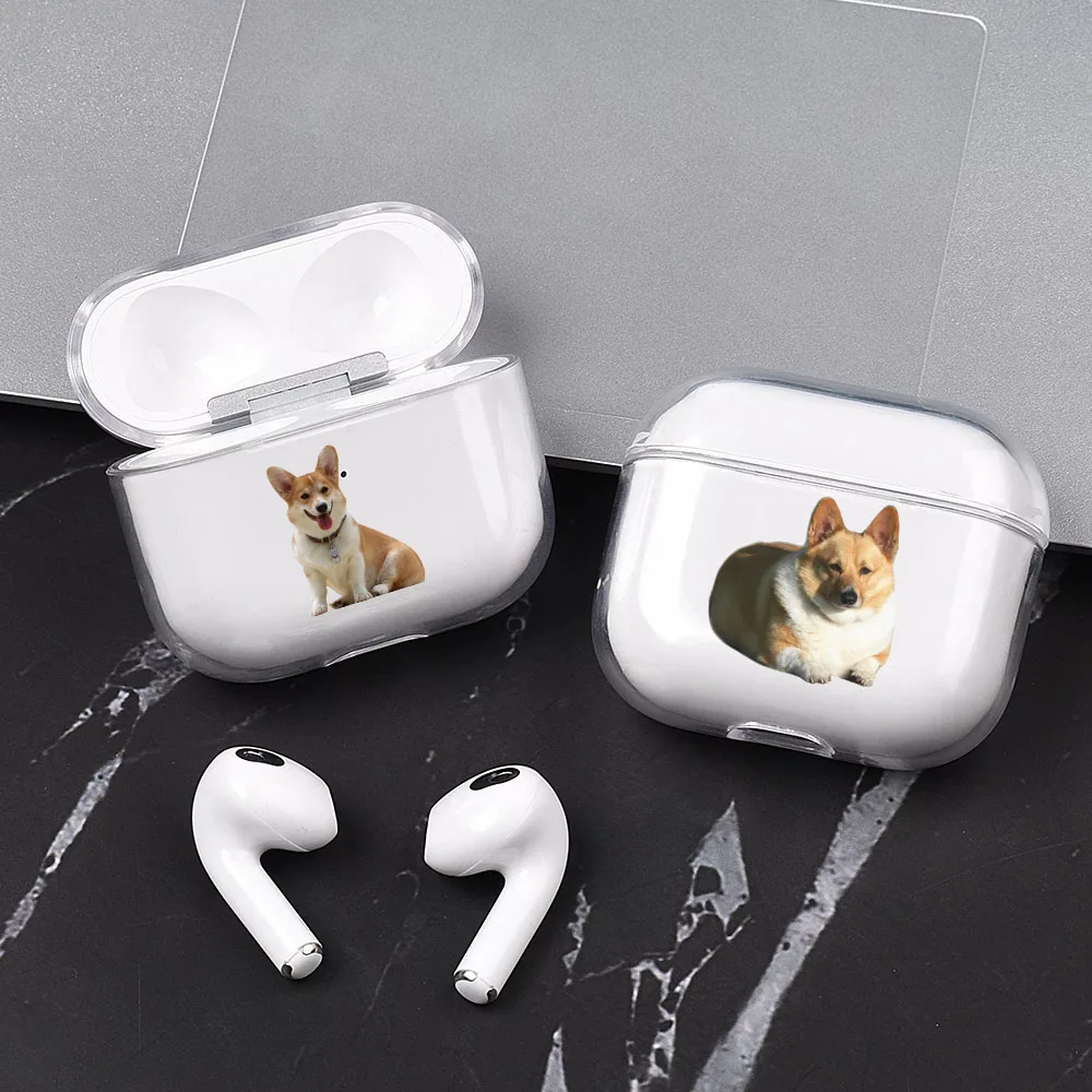 Cute Dog Corgi Soft silicone TPU Case For AirPods Pro 1 2 3 4 Kawaii Lovely Pet Clear Silicone Wireless Bluetooth Earphone Cover