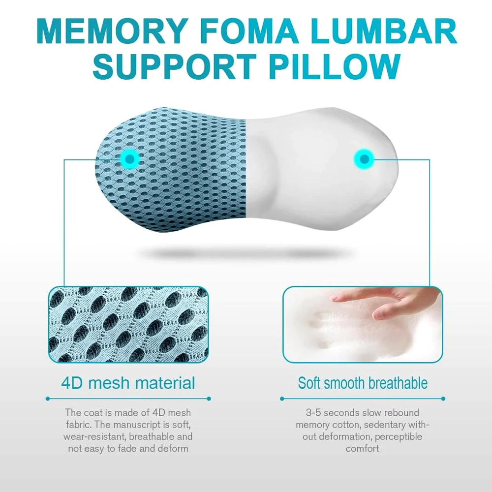 1pcs Breathable Memory Cushion Interior Accessories Bed Sleeping Pillow Car Seat Waist Pillow Lumbar Support Pillow Foam Car image 3