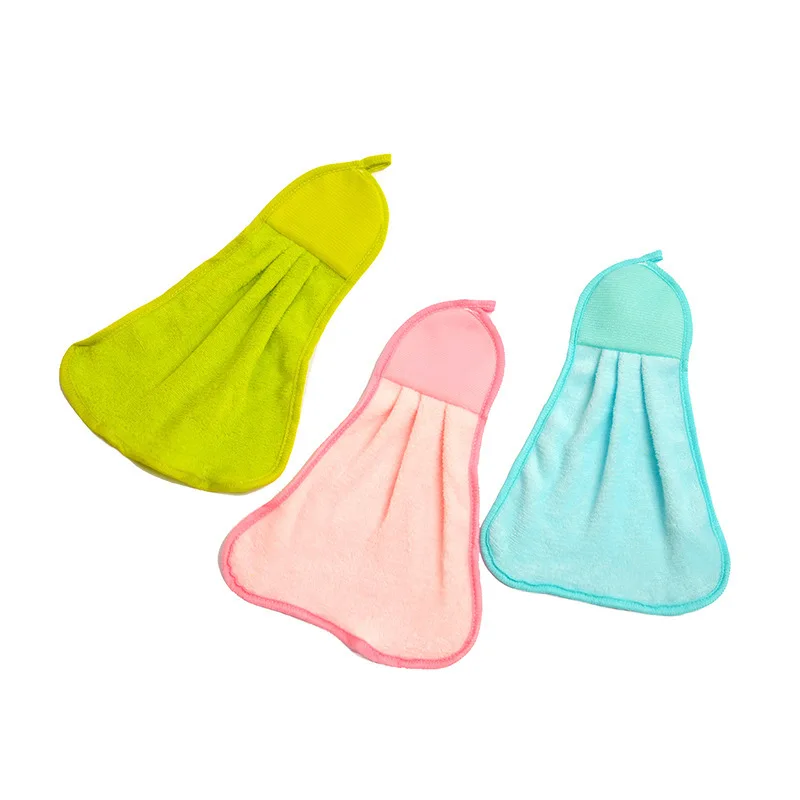 Household Kitchens and Bathrooms Use Absorbent Quick Drying Hand Towels Hangable Thickened Coral Velvet Towel Hand Towel