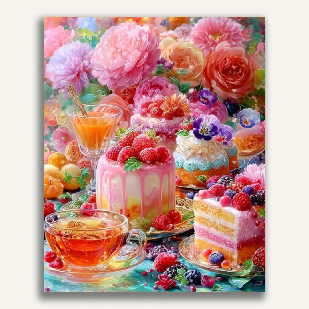 Acrylfarben Malen Nach Zahlen Blumenmotiv Malen Nach Zahlen auf Leinwand Malen Nach Zahlen für Erwachsene Digitale Kunst