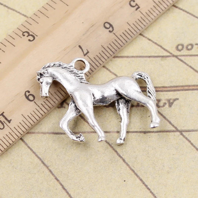 10pcs Charms 3D Walking Horse 32x27mm Tibetan Silver Color Pendants Antique Jewelry Making DIY Handmade Craft