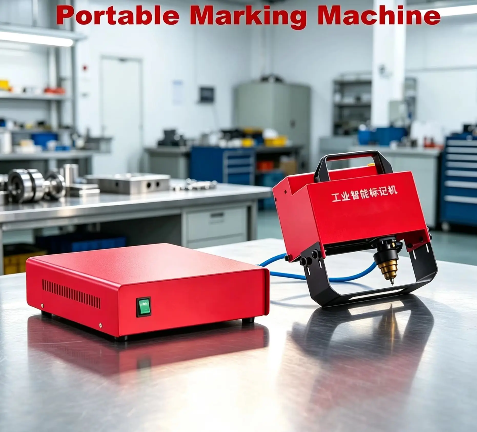 Portable Pneumatic Dot Peen Marking Machine Metal Engraver For VIN Code Nameplate Auto Parts Tool