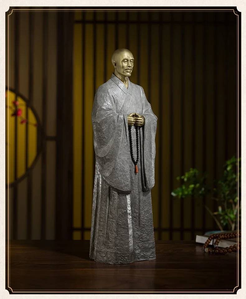 Limited Edition Handmade bronze sculpture Buddhism eminent monk HONG YI FA SHI statue Buddhist Zen DAO Spiritual worship