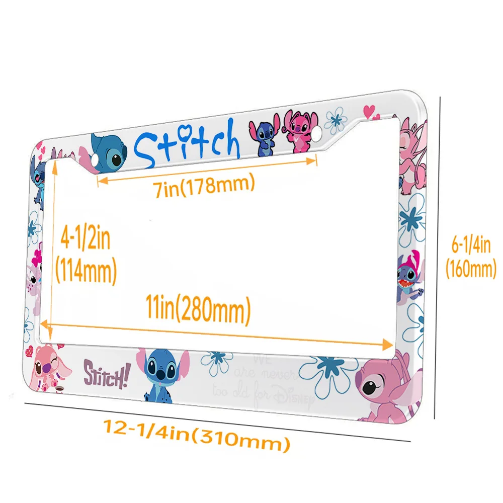 American license plate holder UV process cute animation pattern aluminum alloy license plate frame manufacturer  DIY