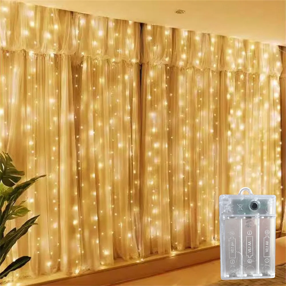 배터리로 작동하는 실내용 가정용 장식용 전구, LED - String Curtain Light 리뷰 및 가격