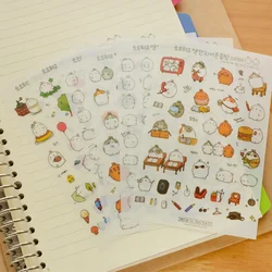 6Sheets/lot PVC Stickers Cute Japanese and Korean Style Decorative Diary Decorative Stickers