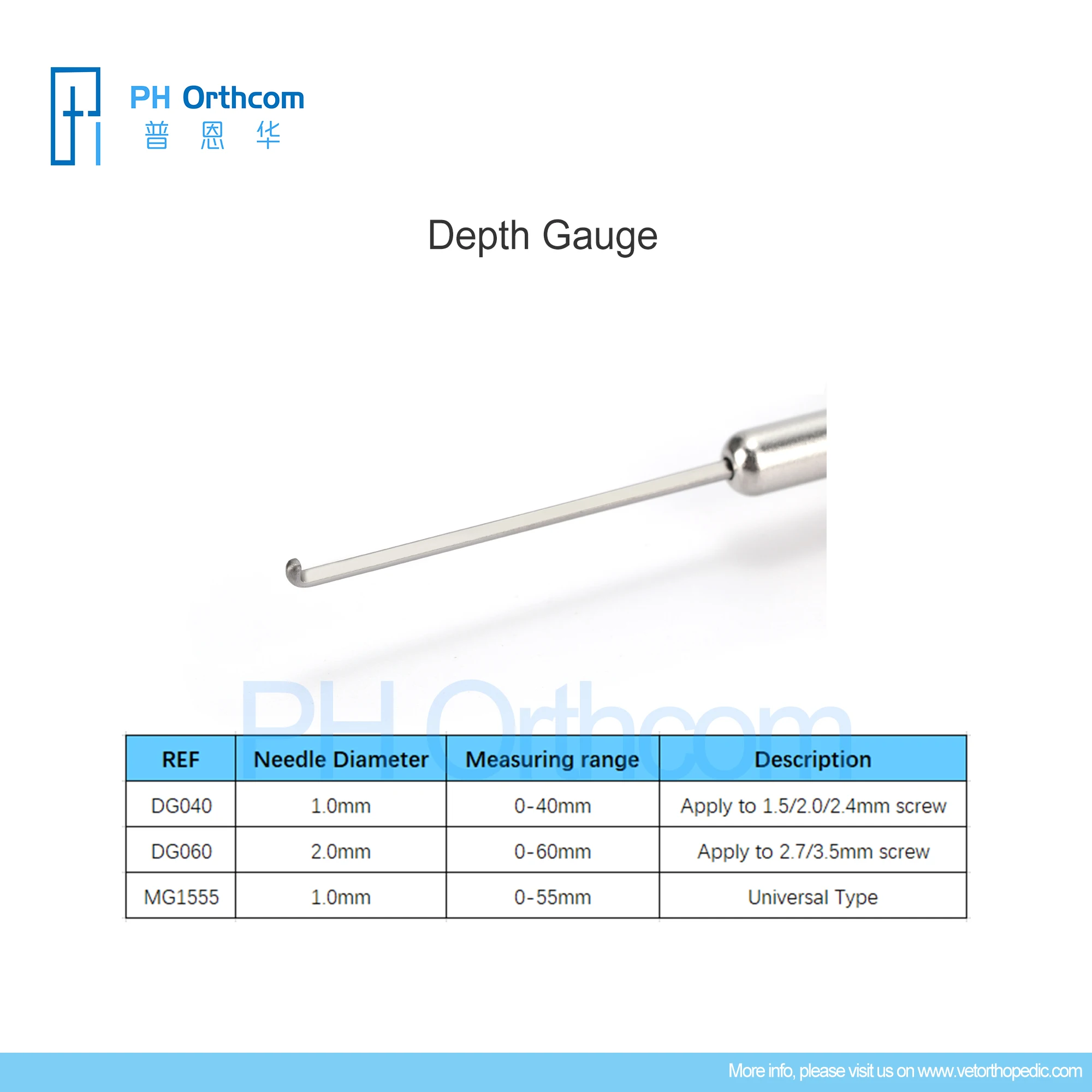 

Depth Gauge for Veterinary Orthopaedic Use Pets Surgical Instruments Medical Supplies and Equipments