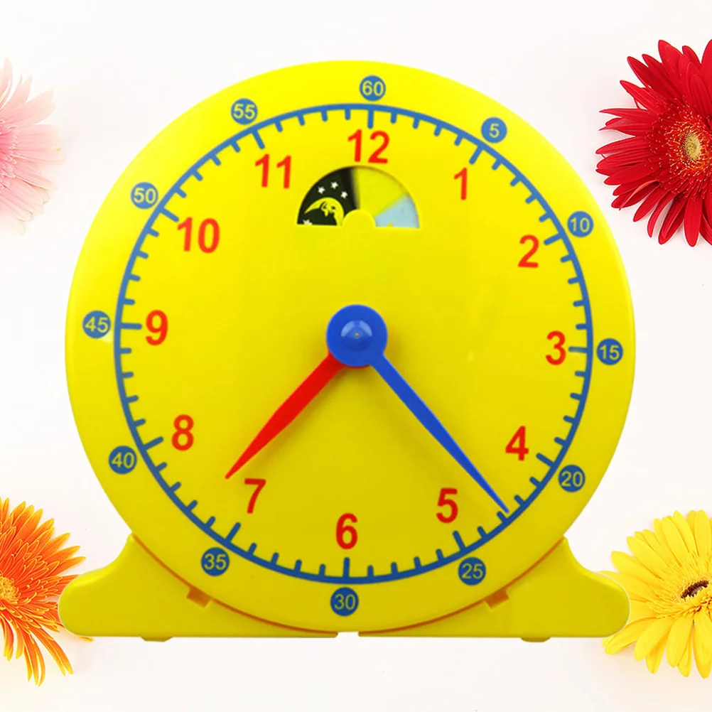 1 ชิ้น นาฬิกาเรียนรู้เวลา แบบจำลองเพื่อการศึกษาสำหรับเด็ก รูปทรงหลากสี ฝึกการประสานงานระหว่างมือและตา
