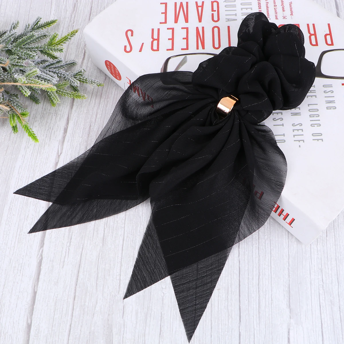 

Bow Tie Hair Ties Accessories for Women Headband Black Scrunchies Thick Ribbons