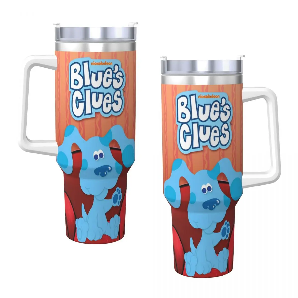 

Blue's Clues мультяшный стакан из нержавеющей стали, пляжные автомобильные кружки, большая емкость, термокружка, портативная бутылка для холодного напитка, молока, чая, воды