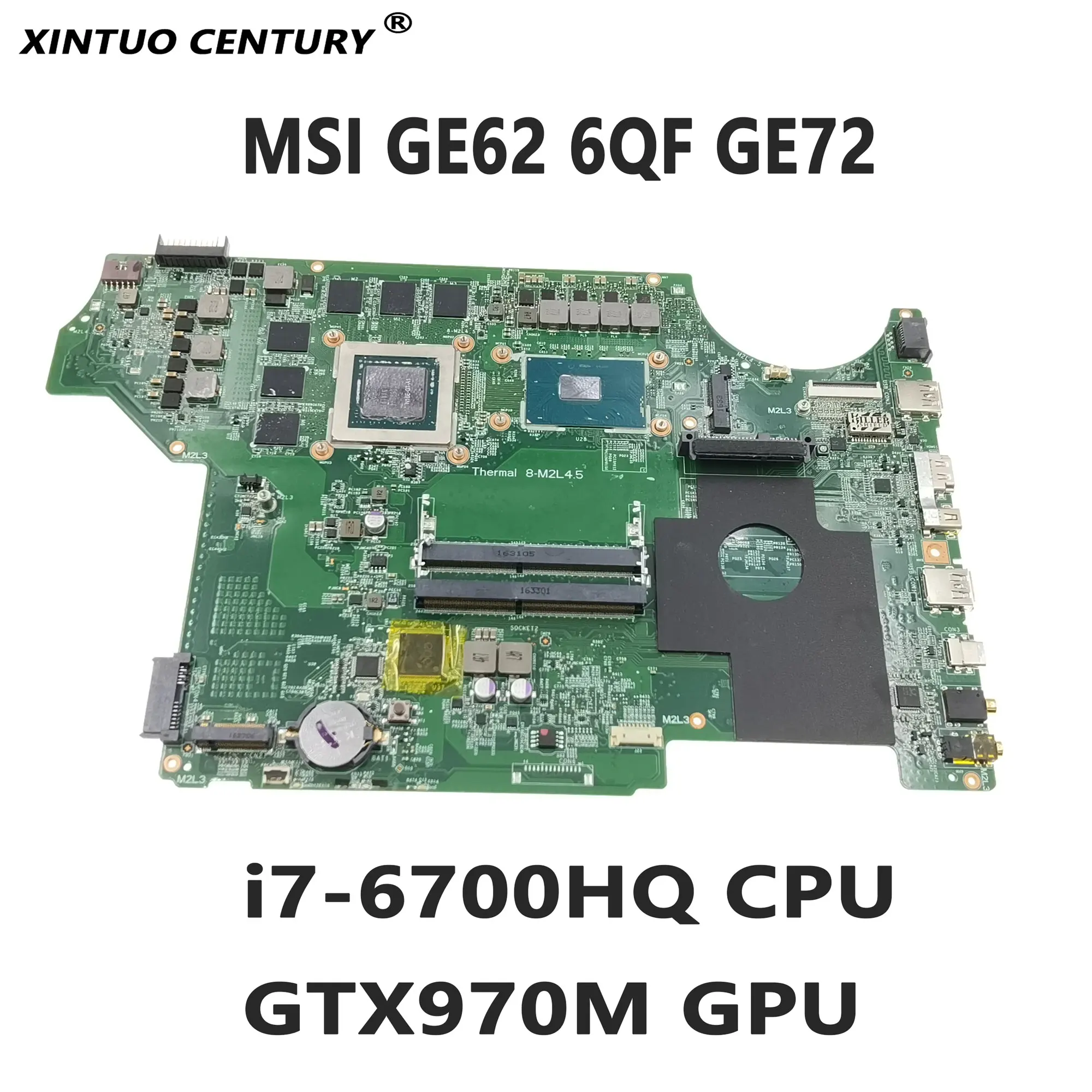 

MS-16J4 motherboard for MSI GE62 6QF GE72 laptop Laptop motherboard MS-16J41 with SR2FQ CPU i7-6700HQ GPU GTX970M 100% test work