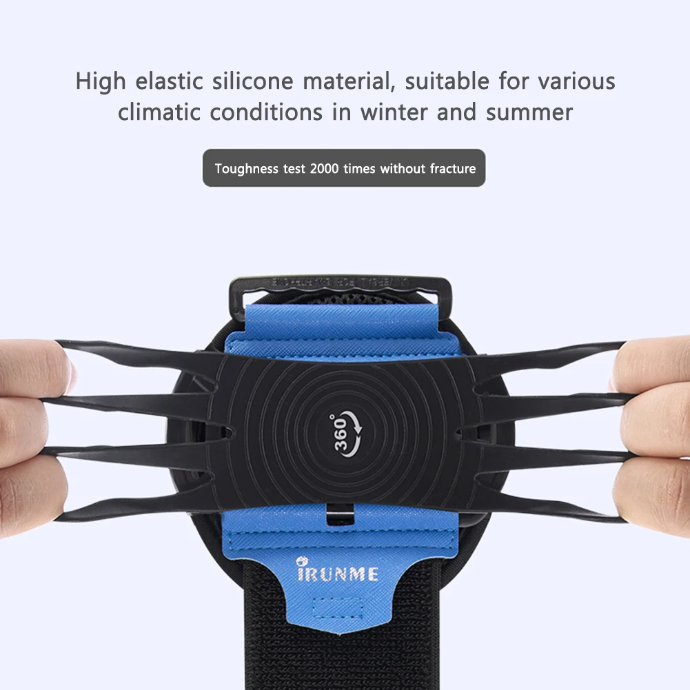 360 Degree Rotation Phone Holder Bracelet Wearable Armband Wrist Case Adjustable Phone Wrist Bag Removable for Sports Fitness