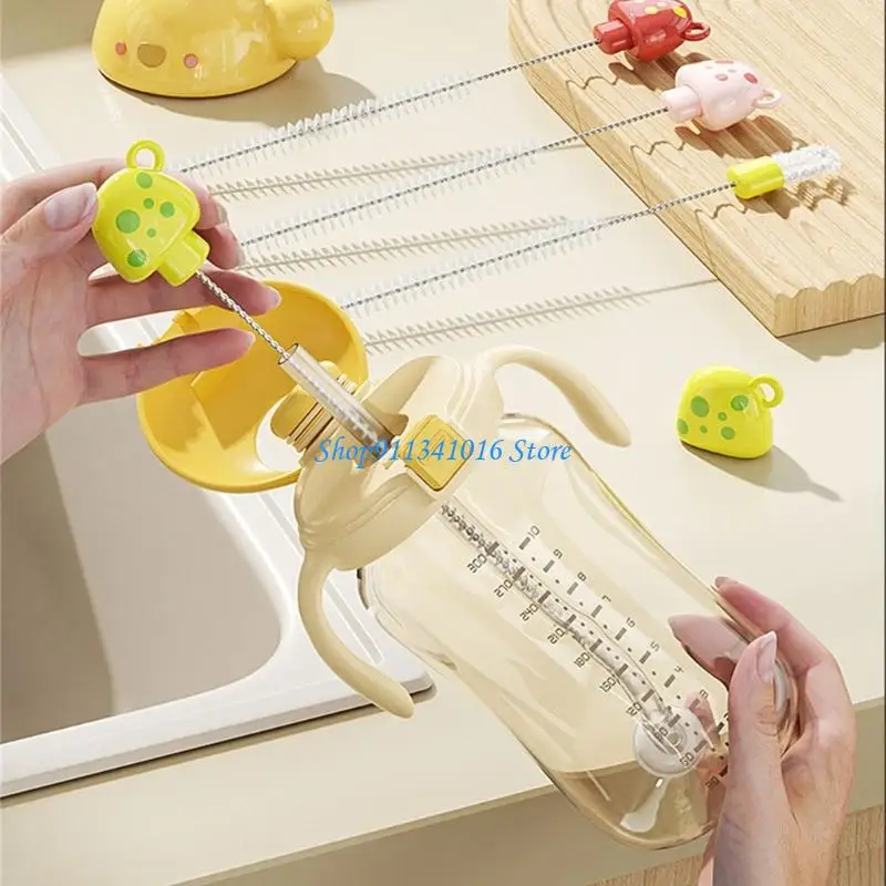 

Innovative Mushroom Shaped Cleaning Brush Scrubber For Narrow Bottles Straw