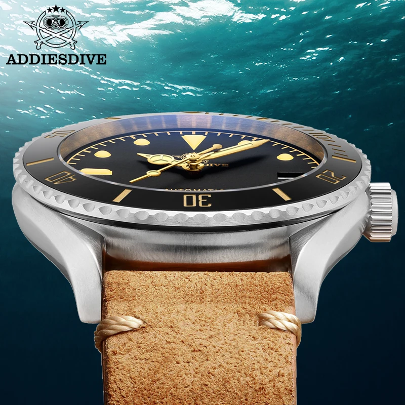 ADDIESDIVE Watch For Men Sapphire Glass 20Bar Waterproof 316L Stainless Steel Windows Display  Automatic Mechanical Watches