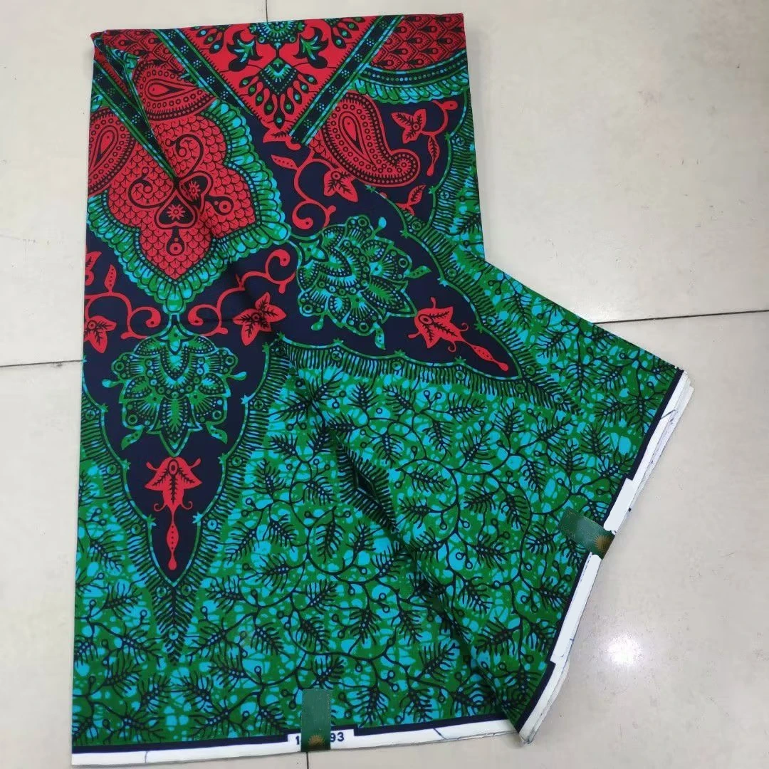 

2023 High Quality African WAX Printing Fabric Cotton Wax Cloth For Women Dress African Tissu 6 Yards