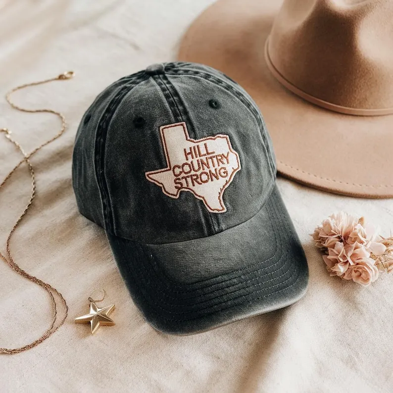 

Embroidered Texas Strong Flood Disaster Relief Washed Cap, Hill Country Flooding Survivor, Guadalupe River Kerr County