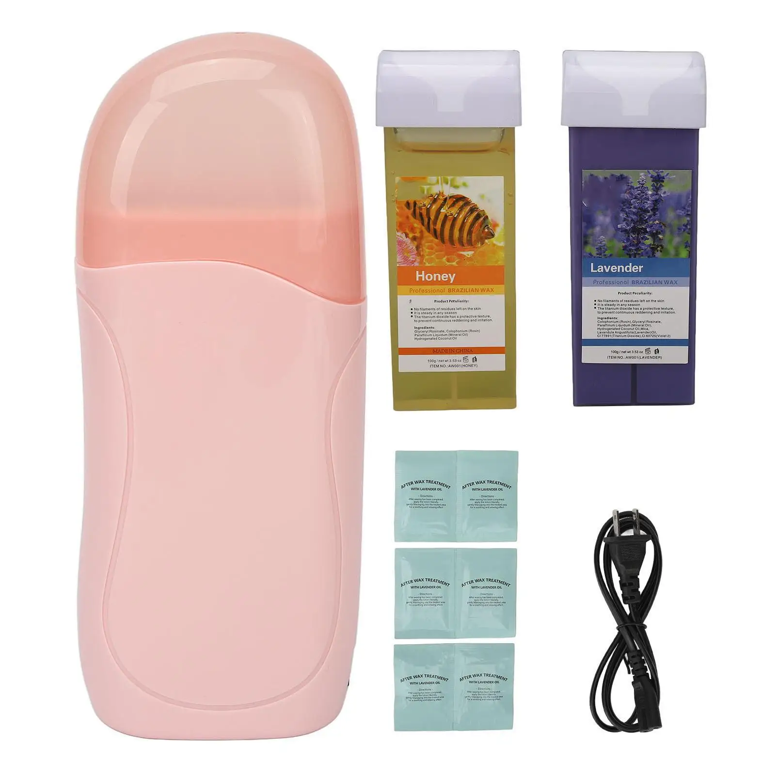 40W Wax Roller Kit with 2pcs 100ml Soft Wax Cartridges for hair Removal Wax Strips Depilation System