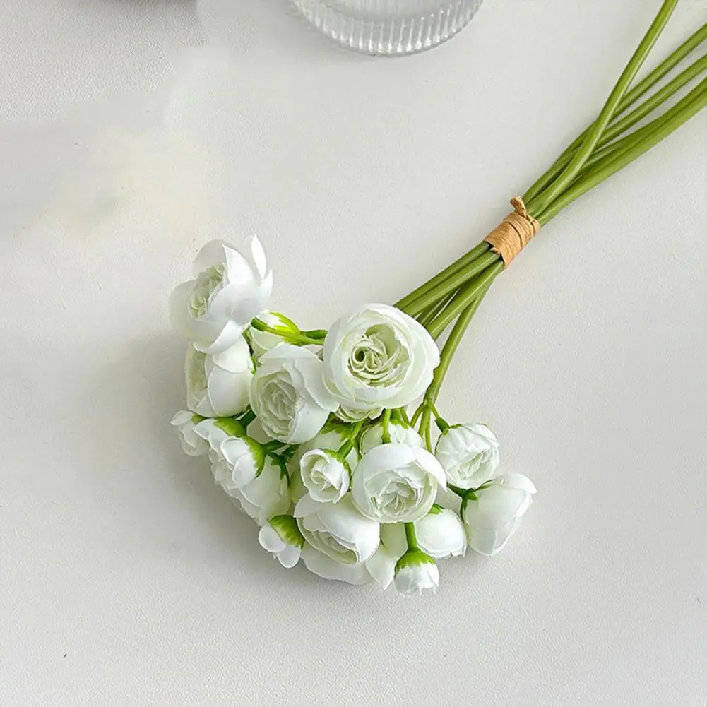 Artificial Plant 6 Pcs Artificial Flowers Set 15-inch Realistic Long Stem Silk Blooms Faux Floral Arrangements for Wedding Party