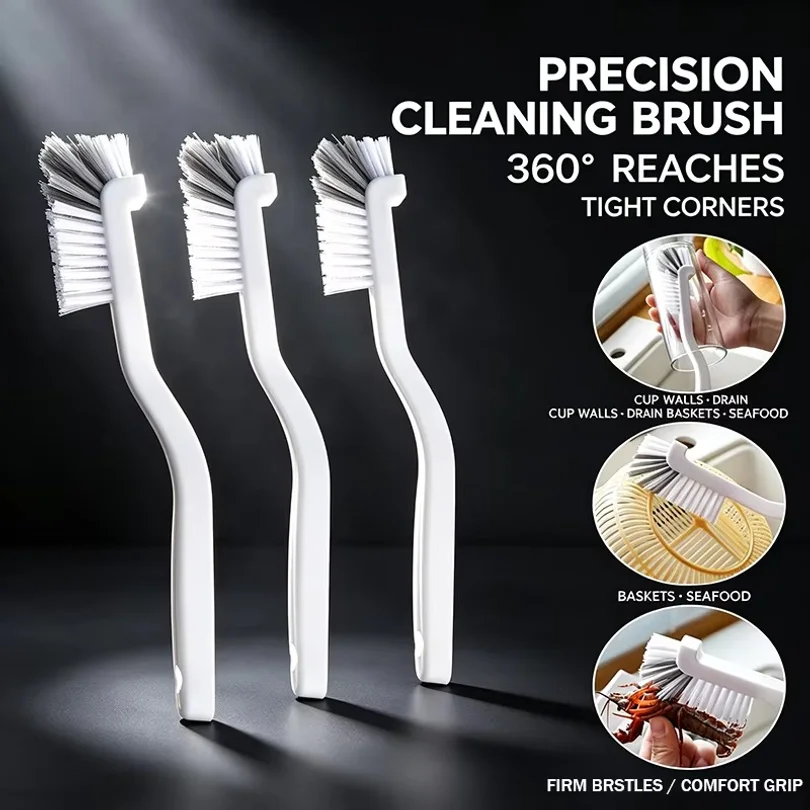 1Pc Cleaning Brush, Multi-Functional No Dead Angle Brushes, Durable Accessory For Kitchen Bathroom Groove Daily Scrubbing QJS004