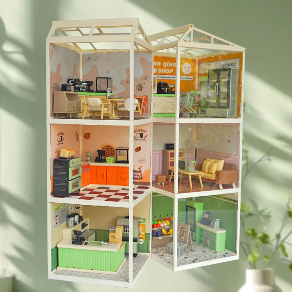 1:12 Dollhouse Miniature DIY Milk Tea Coffee Super Shop Series Furniture Bakery Fruit Set Micro House Kitchen Toy Gift