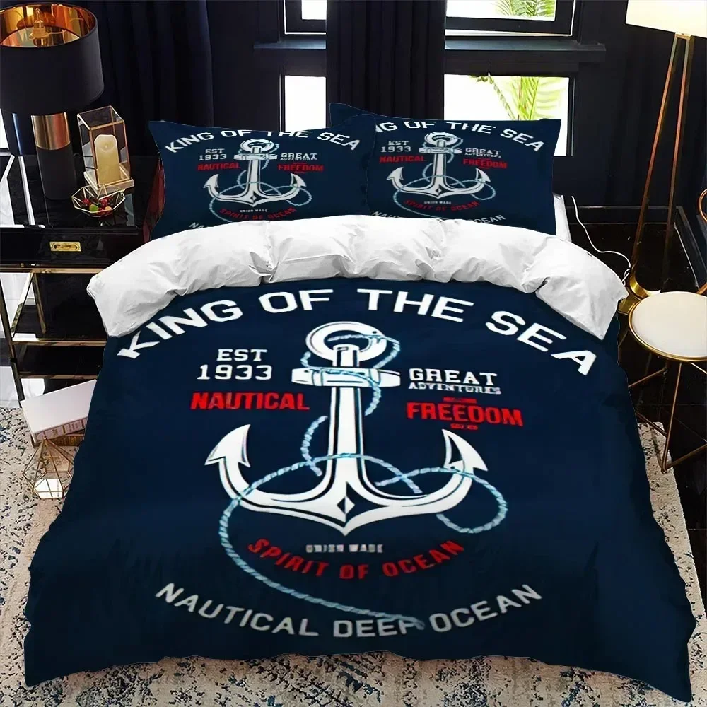 

Top Nautical Series Bedding Set Boys Girls Twin Queen Size Duvet Cover Pillowcase Bed Kids Adult Fashion For Home Textileextile