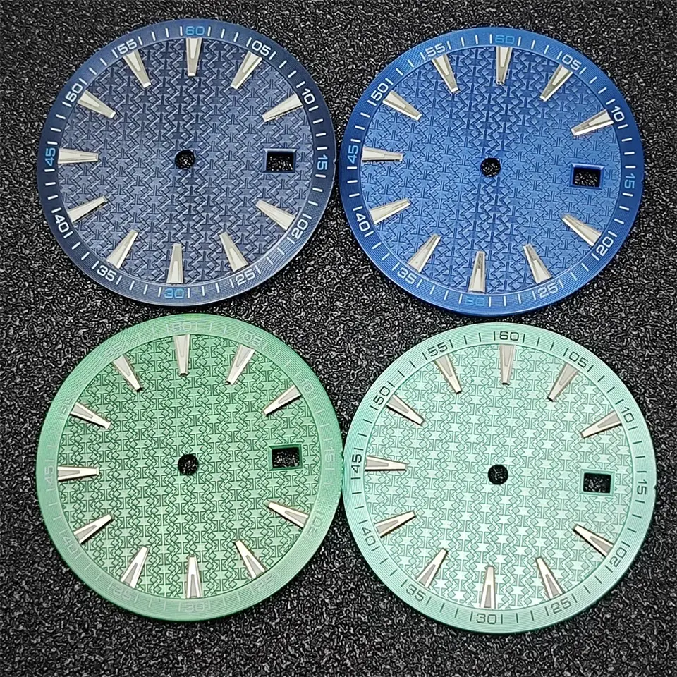 Luminous Green Studded Watch Dial For Nh35/Nh36 Movements.