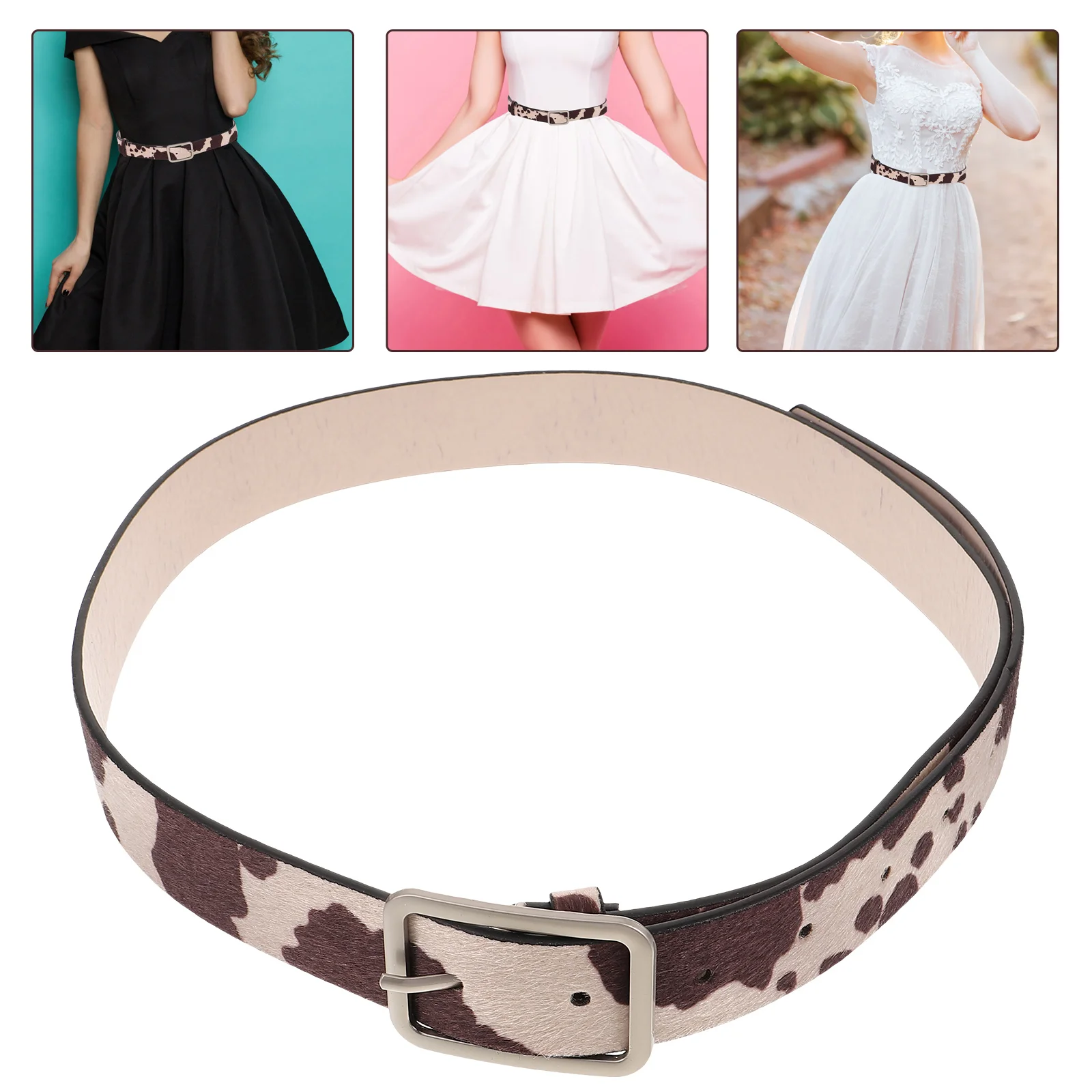 Cow Pu Belt Party Western Belts The Characteristic Cowgirl Print Accessories for Women Street Decoration Daily Wearing