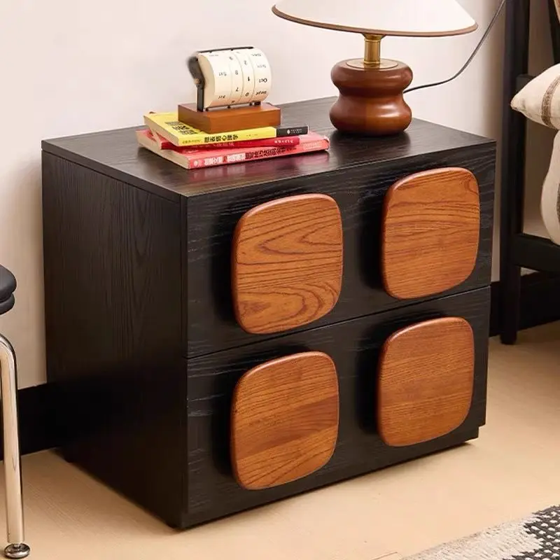 Medieval style color matching combination card door cabinet solid wood chest cabinet bedside table living room wall cabinet bedr