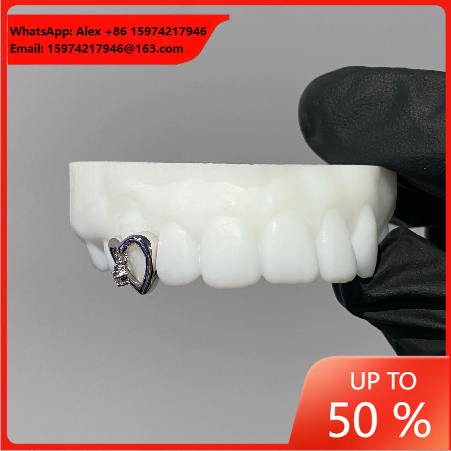 Love Window Pink Diamond Grill Top 1 European And American Cross-border Hot-selling Grillz