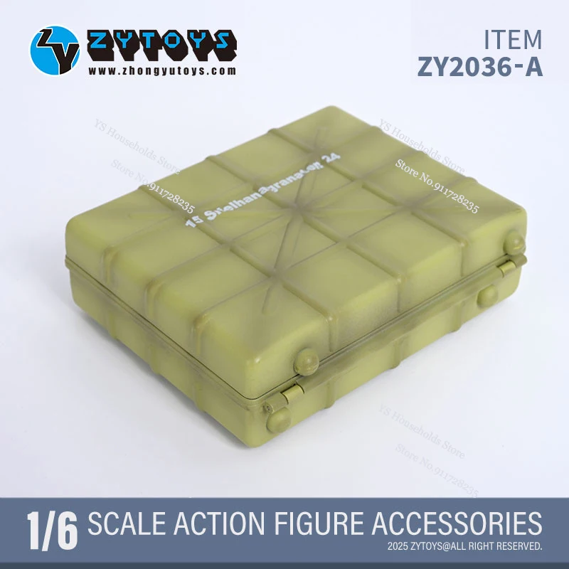 ZYTOYS ZY2036 1/6 Soldier Mini Static Grenade Box Model ZY2022 Sand Army Green Plastic Toys Accessory For 12" Action Figure