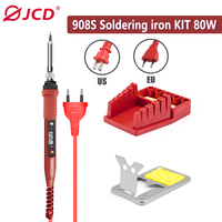 JCD 908S 80W Electric Soldering Iron Set Kit 110V/220V LCD Digital Adjustable Temperature for DIY and Professional Welding Tools