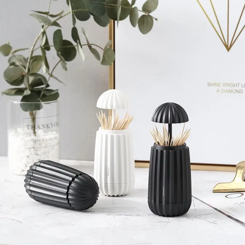 Living Room Toothpick Holder Portable Plastic Toothpick Bucket Hand Pressure Automatic Toothpick Bottle Creative Toothpick Box