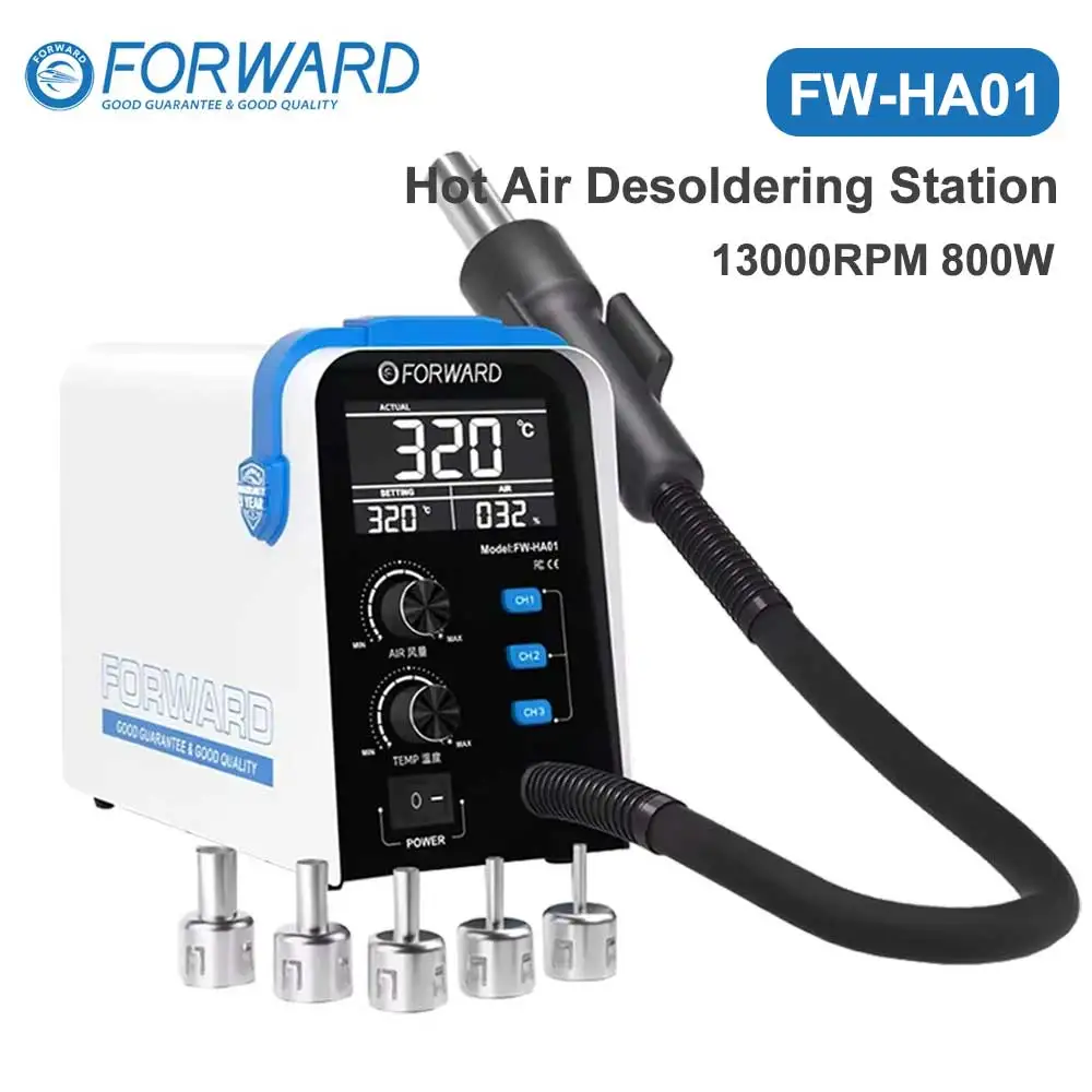 

FORWARD FW-HA01 Hot Air Desoldering Station Precision Temperature Control 13000RPM for Mobile Phone Repair Desoldering Tool