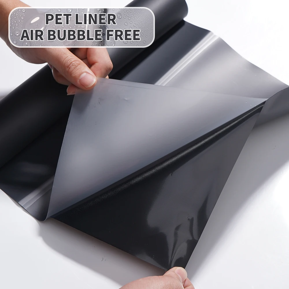 Premium PET Super Matte Black Vinyl Car DIY Sticker Satin Black Car Wrap Film Vehicle Body Sticker Decals Wrapping Bubble Free