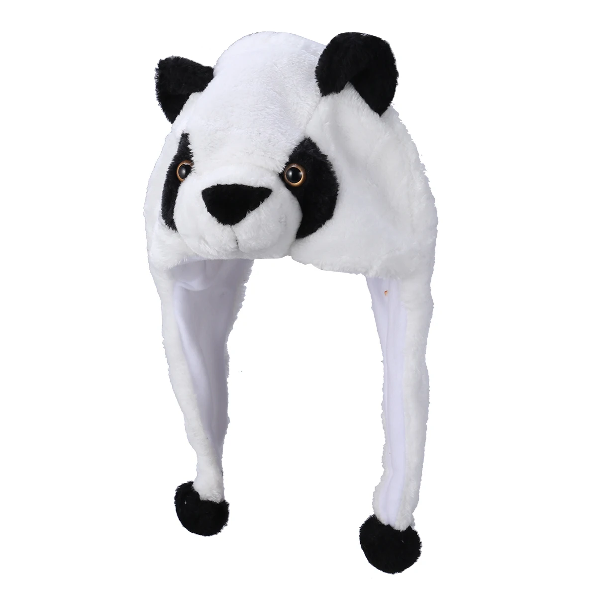 

Adorable Animal Hat Winter Ski Style Hat Panda Cartoon Earflap Hood for Adults (White)