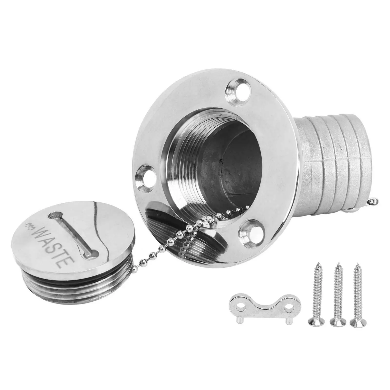 

5in Boat Deck Filler with Key Cap Stainless Steel Hardware for yacht RV - Marine 45 Degrees Hardware Parts