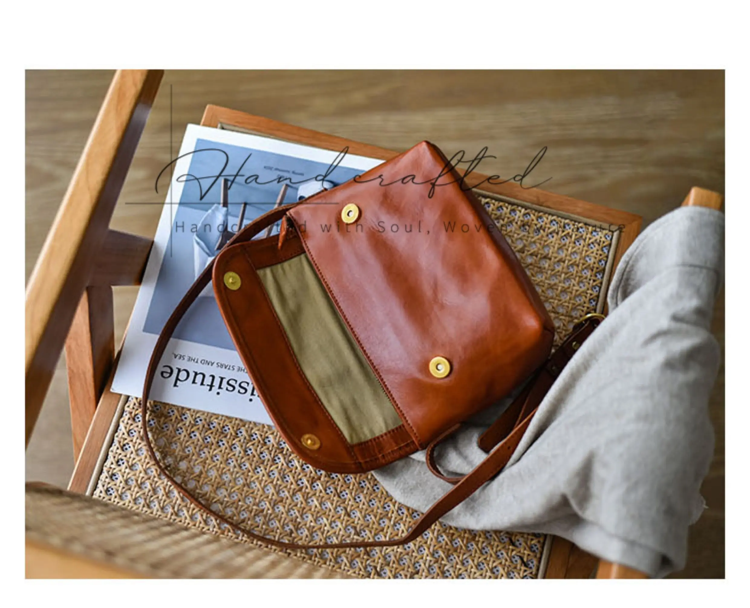 PNDME lässige Vintage-Umhängetasche aus pflanzlich gegerbtem Rindsleder für Damen, Outdoor, Alltag, Reisen, handgefertigte Umhängetasche aus echtem Leder – Detail 7
