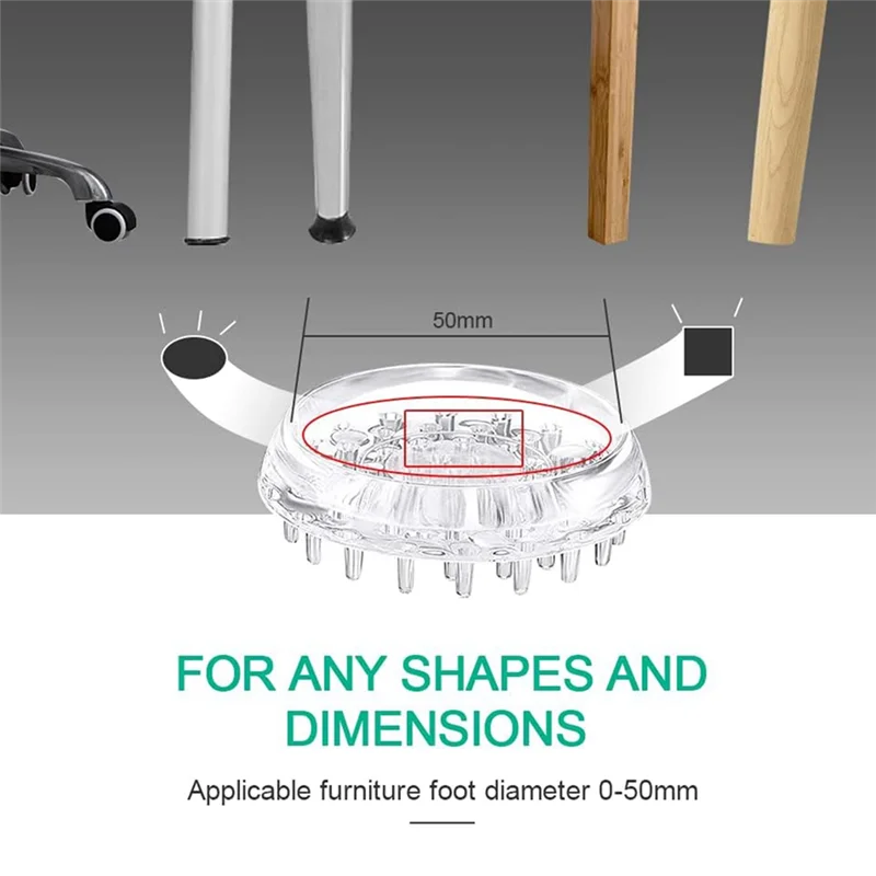 ABRU-Carpet Protectors 8Pcs Spiked Caster Cups Floor Saver Pads Clear Spiked Floor Castor Cups Spiked Furniture Cup