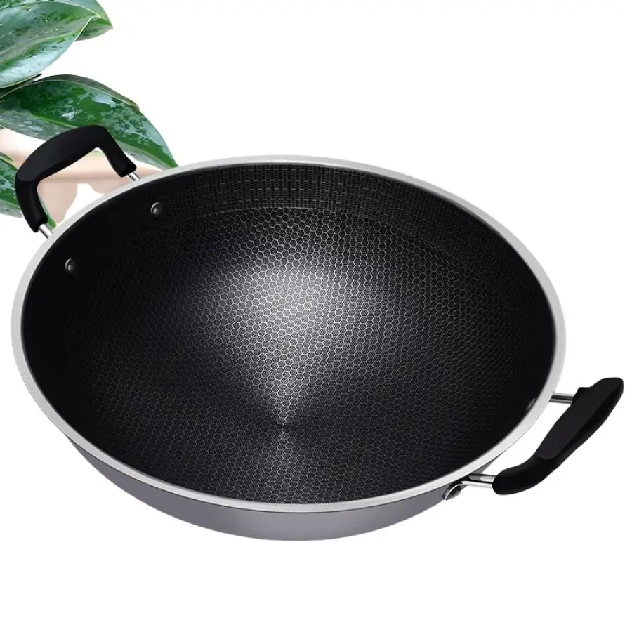 

Cooking Stainless Wok Pan Fire Non Stick Room Induction Cooker Wok Pan Gas Cooker Black Wok Acciaio Inox Kitchen Cookware ZG50OC