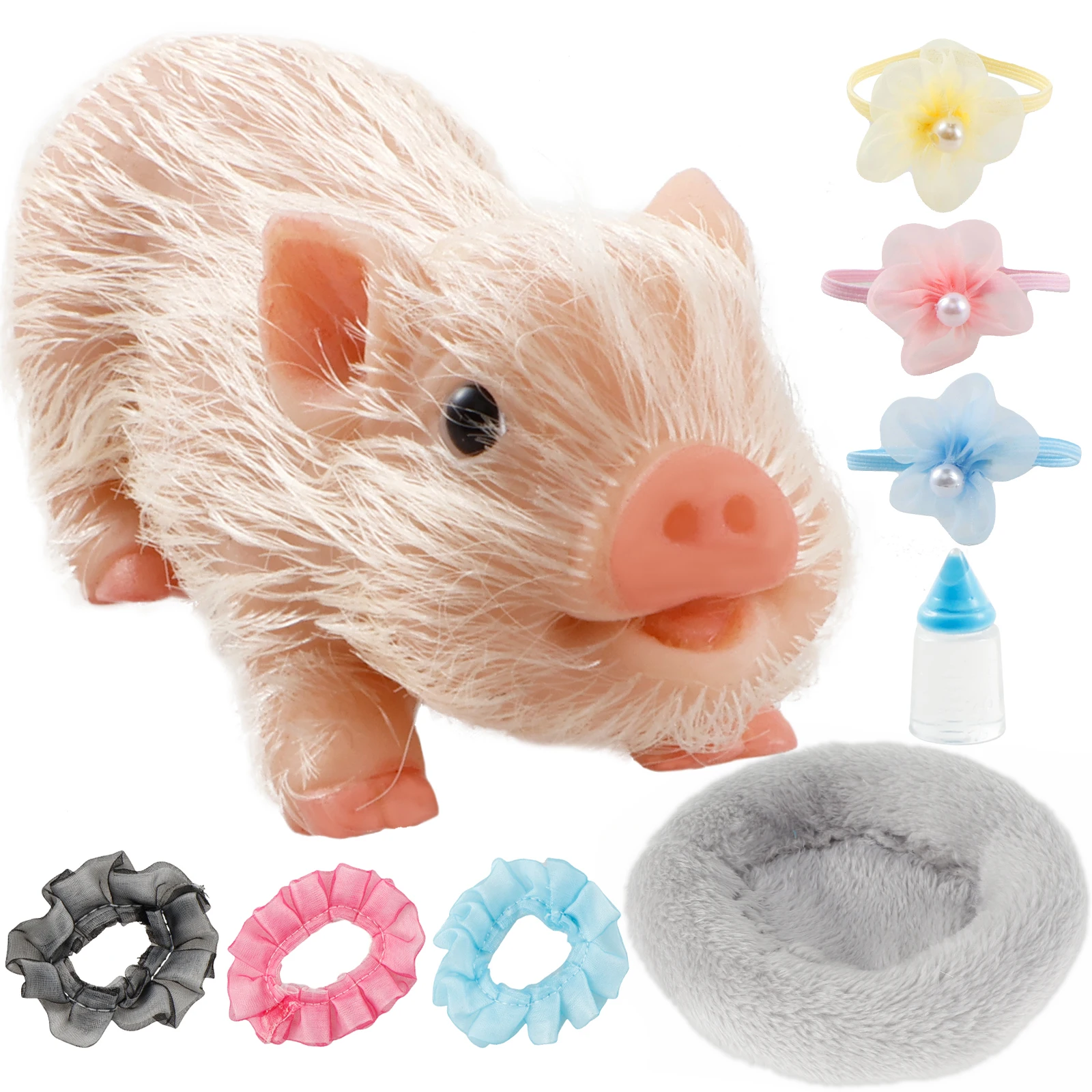 3/5Inch Silicone Pig Doll Toy Mini Soft Lifelike Silicone Pig Doll Cute Miniature Newborn Full Silicone Pigs Interesting Toys