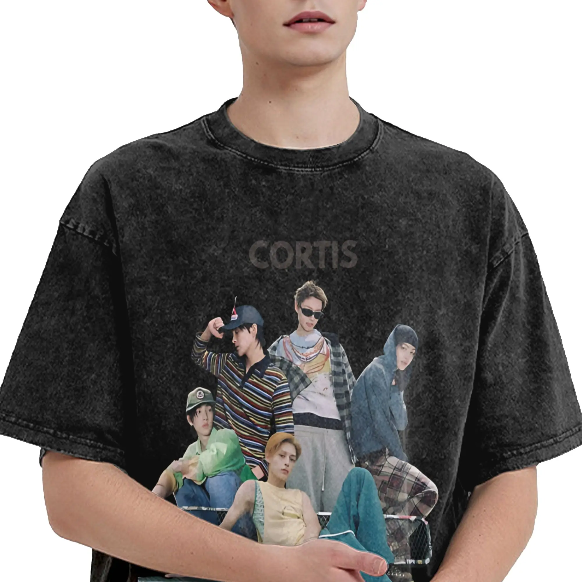 جرافيك مطبوعة كورتيس الذهاب k البوب k-pop الفرقة المعبود غسلها تي شيرت ميرش المعتاد تي شيرت للرجال النساء تيز