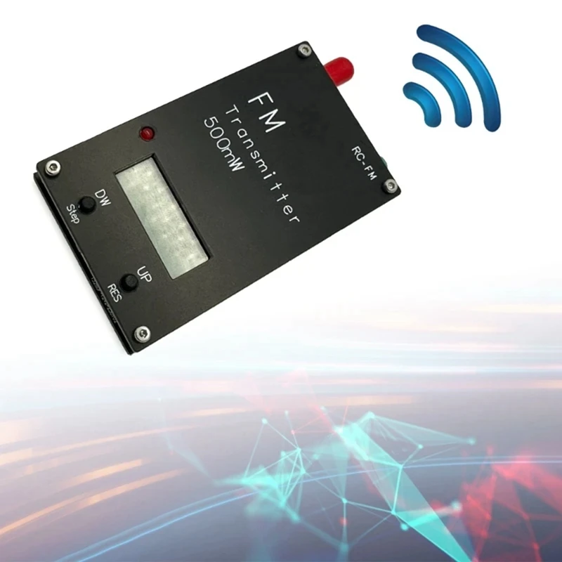 Transmisor FM de 2000M, 0,5 W, pantalla LED, 76-108Mhz, apto para transmisión de Radio DSP, receptor de estación de Radio para Campus