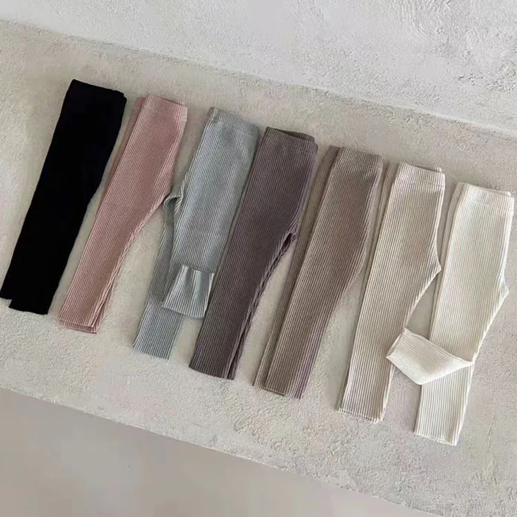 Baby Leggings Stretch Pants for Newborn Infant Boys Girls Pure Color Cotton Blend Elastic Waist Casual Comfortable Tights