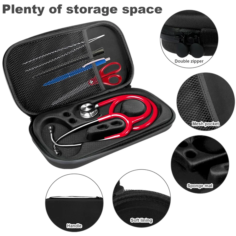 New Tethoscope Case Shockproof Stethoscope Bag Travel Portable Stethoscope Carrying Case Lightweight Stethoscope Storage Bag