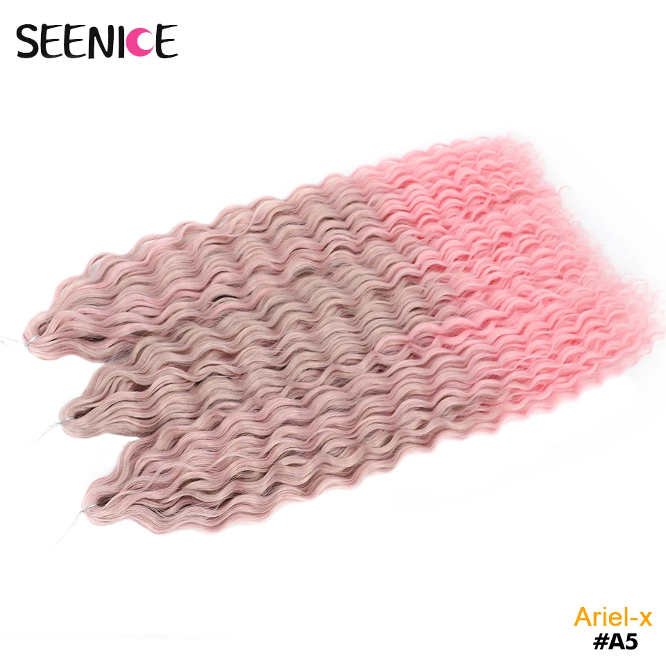 Ariel Curl Haar Synthetische Wasser Welle Twist Häkeln Haar Afro Locken Häkeln Zöpfe Ombre Rosa Flechten Haar Verlängerung Für Frauen