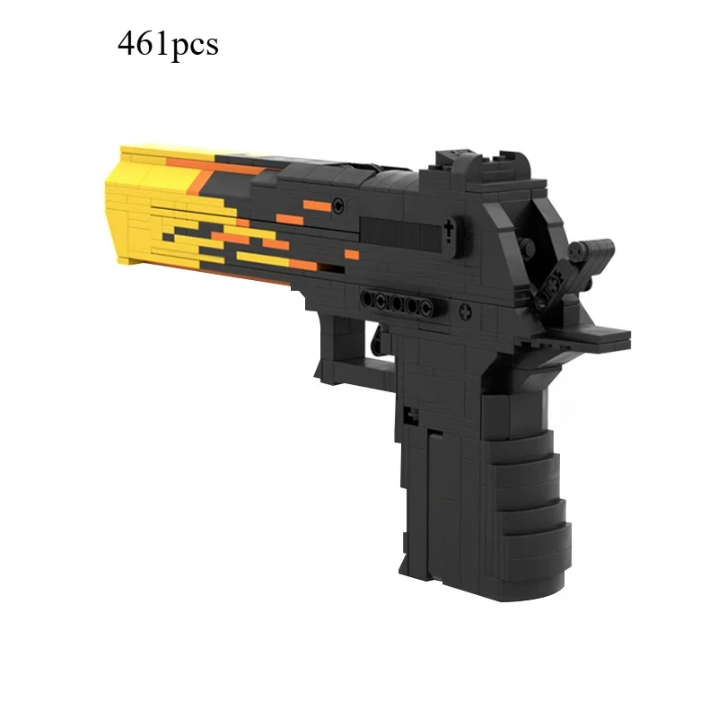 MOC War Series Reaction Training Building Block Gun Weapon Assembly Shooting Desert Eagle Men's Gift Collection Kid's Brick Toy